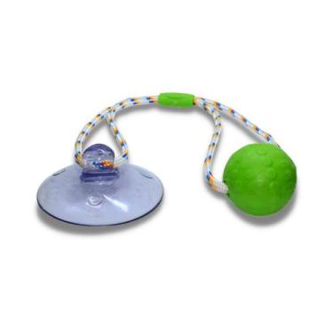Imagem de Brinquedo Mordedor Para Cães Corda Bola Cabo de Guerra Verde - Pet Inj