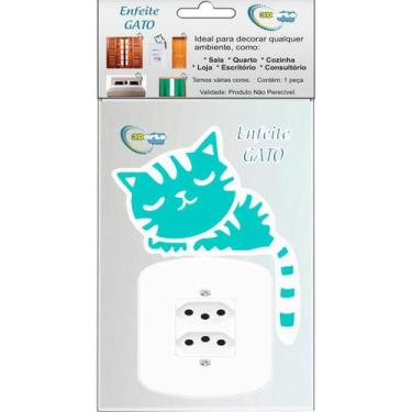 Imagem de Enfeite de Gato Tiffany com Borda Branca - 3D-Arte, Tiffany com Branco