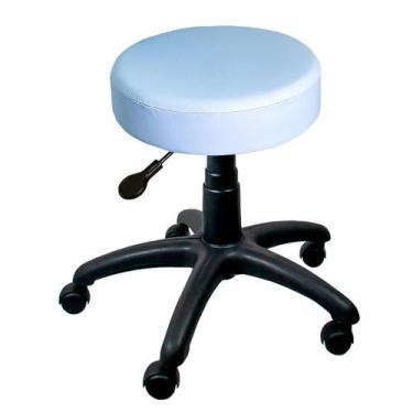 Imagem de Mocho banqueta / sem encosto - azul claro - base preta - com rodizio -