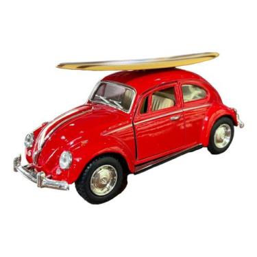Imagem de Miniatura Volkswagen Fusca Surf Vermelho Metal Kinsmart 1:32