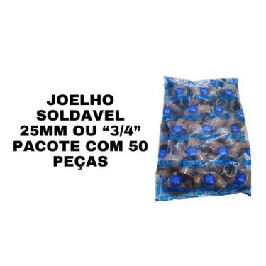 Imagem de Joelho Soldável 25 mm Plastilit pacote com 50 peças, 50 PEÇAS