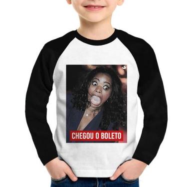 Imagem de Camiseta Raglan Infantil Chegou o boleto Manga Longa - Foca na Moda, B