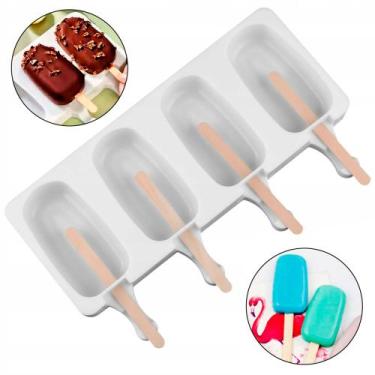 Imagem de Forma De Picolé Sorvete Mini Magnum Silicone 4 Cavas Prática - Things 