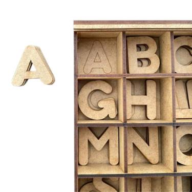 Imagem de Caixa Alfabeto Divertido em MDF Cru - AGV Criações