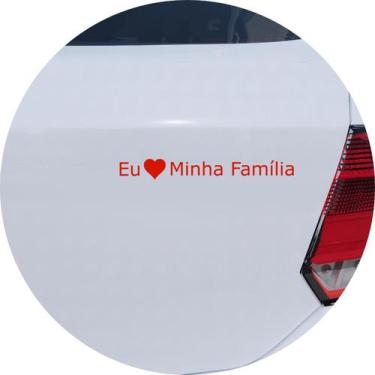 Imagem de Adesivo de Carro Eu Amo Minha Família - Cor Vermelho - Melhor Adesivo,