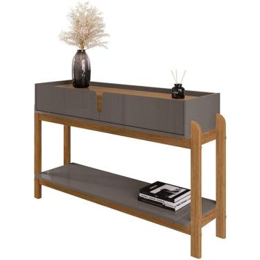 Imagem de Aparador 2 Gavetas 50524 130cm Cinza Perola Cedro Dcasa Cinza Perola Cedro