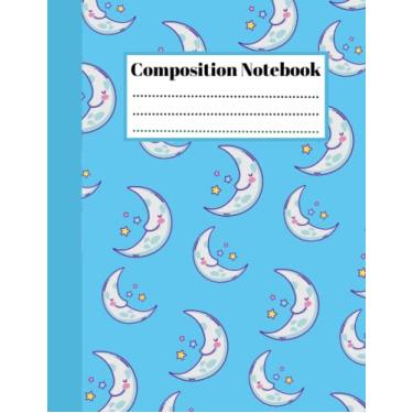 Imagem de Notebook: Blue Moon Composition Notebook | College Ruled: 8.5 x 11 inch (Large - 100 pages) Lined Writing book ruled paper