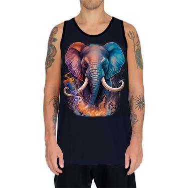 Imagem de Camiseta Regata Estampada Elefante Fogo Ilustração Moda 2 - Enjoy Shop