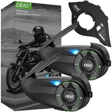 Imagem de Kit 2 Intercomunicador Ejeas Q8 Par Fone Bluetooth Moto Capacete + Con