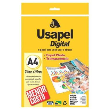 Imagem de Papel Fotográfico 10 Folhas Usapel Glossy 150g A4 Impressão de Fotos N