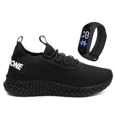 Imagem de Tenis Casual Masculino Confortável Ortopédico Macio Academia + Kit Rel