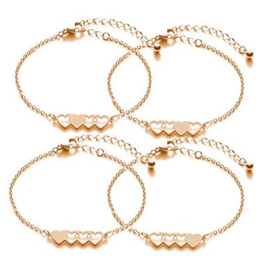 Imagem de JINGMARUO 3 pulseiras de irmã para melhores amigos colar para 3 conjuntos de 3 pulseiras de coração 3 BFF 3 melhores presentes de amizade de longa distância