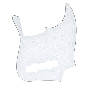 Imagem de Dopro 5 cordas Jazz Bass Pick Guard J Bass Scratch Plate para EUA/Mexicano FD 5 cordas Jazz Bass White Pearl