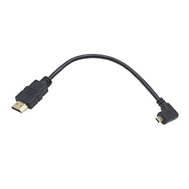 Imagem de Seadream Conector de cabo micro HDMI macho para HDMI macho de 20 cm com ângulo de 90 graus (1 pacote) (ângulo reto)