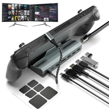 Imagem de Estação de ancoragem para Steam Deck/ROG Ally, base Steam Deck 7 em 1 com HDMI 2.0, DP1.2 4K @60Hz, Gigabit Ethernet, 3 USB 3.0 e porta de carregamento rápido PD de 100 W, compatível com Steam Deck