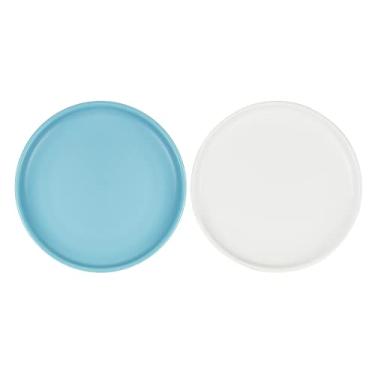 Imagem de Petdoer Prato raso de cerâmica para gatos, tigelas de comida de gato sem fadiga, prato antiderrapante largo e pequeno para gatinho e gatinho, gato Munchkin de pernas curtas