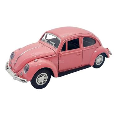 Imagem de Carrinho de ferro Fusca, Miniatura de carro colecionável, abre portas e capô, Com fricção, Disponível em 6 cores, 12 CM (Rosa)