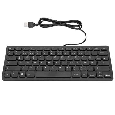 Imagem de Mini Teclado Mecânico Ultrafino Com Fio 78 Teclas para Laptops PC, Material Preto ABS de Forte Compatibilidade (Layout QWETZ alemão)