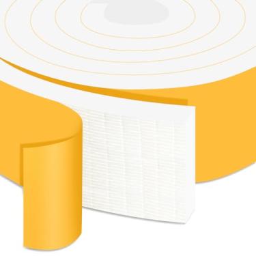 Imagem de Trisiki Fita de Vedação de Porta com Vedação Contra Intempéries, Fita Isolante de Espuma Adesiva Forte para Portas e Janelas, Isolamento Acústico e À Prova de Intempéries para Ar C (2 Pol X 1/2 Pol X