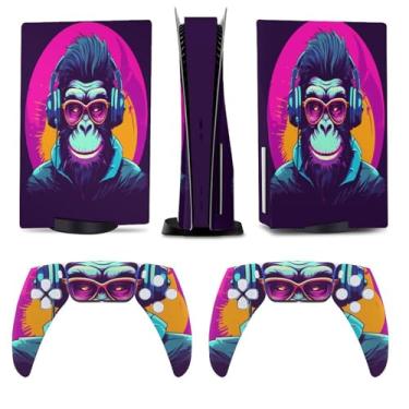Imagem de Buyidec Cabeça de macaco para jogos PS5 Skin Console e Controlador Acessórios Capas Anime Vinil Capa Adesivo Conjunto Completo para Playstation5 Disc Edition