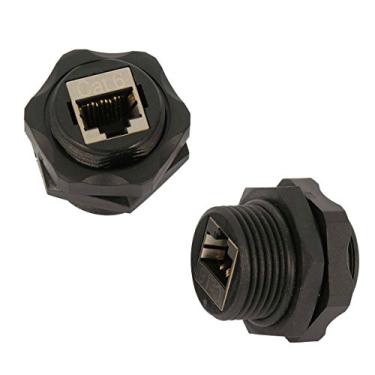 Imagem de Acoplador de alimentação fêmea/fêmea para anteparo de painel industrial blindado InstallerParts CAT6 RJ45 - conectores de rede - sem tampa, Single, Black