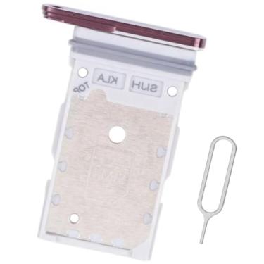Imagem de HYYHFIX Bandeja de substituição para Galaxy S22 Ultra SIM para Samsung Galaxy S22 Ultra Dual SIM Card Tray com pino de ejeção SM-SM-S908U S908U1 SM-S908B (Borgonha)