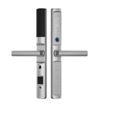 Imagem de Dupla face à prova d'água ip66, à prova de poeira, wi-fi, impressão digital, fechadura inteligente, código de cartão rfid, aplicativo ttlock, fechadura de porta de alumínio(Silver358hook-Long,Tuya Ver
