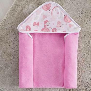 Imagem de Toalha para bebês com capuz Rosa 70cm x 70 cm