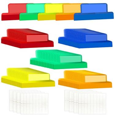 Imagem de Gueevin Abas autoadesivas inseríveis de 5 cm com inserções imprimíveis, abas transparentes de índice, marcador de página colorido, etiqueta reposicionável para divisória da Bíblia, pasta de arquivos,