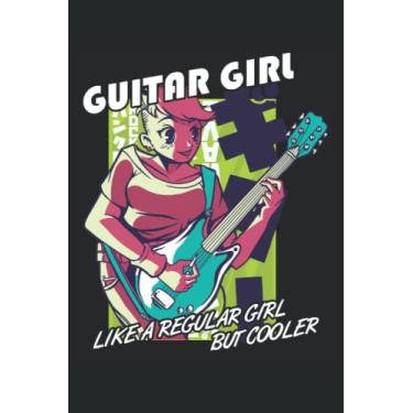 Imagem de Anime Guitar Girl - Taccuino del chitarrista: Din A5 (6x9) Notebook per strumenti di pizzico e musicista strumenti a corda con 120 pagine e giorni feriali per la funzione del diario