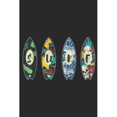 Imagem de Surfer Windsurfing Surf Retro Kiteboarding Quote: Lined Journal Notebook To Do Schedule, Medium 6x9 Inches, 100 Pages, Printed Cover