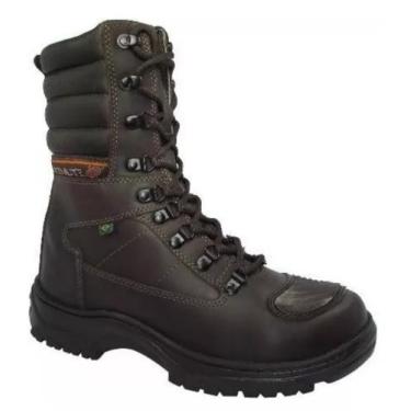 Imagem de Bota Coturno Motociclista Militar Azimute Swat, Marrom c/Protetor, 43