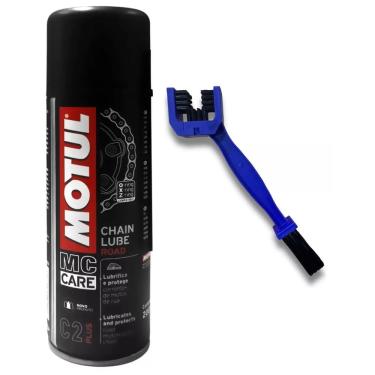 Imagem de Kit Lubrificante Motul C2 para Corrente Moto 0,2l + 1 Escova Corrente