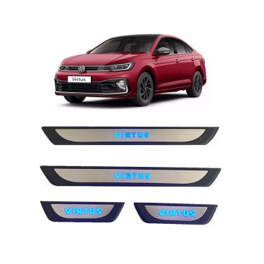 Imagem de Soleira de Porta Virtus Aço Inox iluminada com Led Azul - KX3