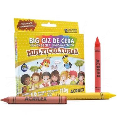 Imagem de Big Giz De Cera Multicultural 110g - Acrilex - Unica Big Giz De Cera Multicultural 110g - Acrilex -