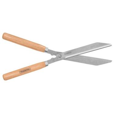 Imagem de Tesoura para cerca viva lamina metalica cabo de madeira tramontina