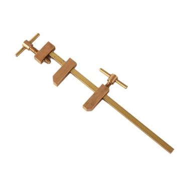 Imagem de Fenteer F braçadeira paralela ferramenta em miniatura diy com parafuso de aperto serrilhado latão carpintaria barra braçadeira para trabalhar madeira, 240mm