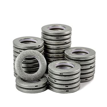 Imagem de Pacote com 32 argolas de cortina, anéis de ilhós de cortina DeSS diâmetro interno 1-9/16" (40 mm) anel romano de baixo ruído em escala nanográfica (cinza prata)