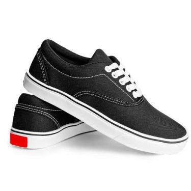 Imagem de Tenis Feminino Confortavel Casual Authentic Unissex - Orks, Preto bran