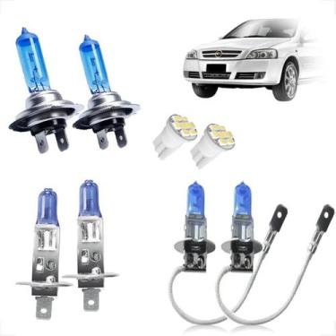 Imagem de Kit de Lâmpadas Halógena Super Branca H7 H1 H3 Farol Baixo Alto e Milh