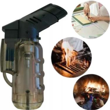 Imagem de Mini Maçarico Recarregável Super Chama Regulável Isqueiro a Gás Culiná