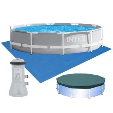 Imagem de Piscina Intex 6.503 Litros Estrutural Armação Prism Com Filtro Capa e 