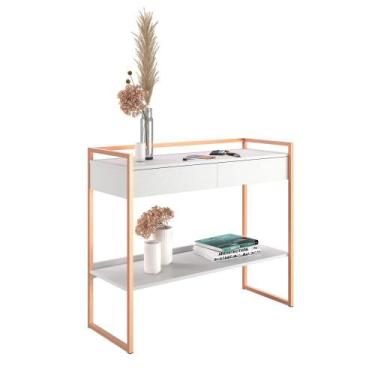 Imagem de Aparador Bancada Buffet Industrial - CasaH, Branco/Cobre