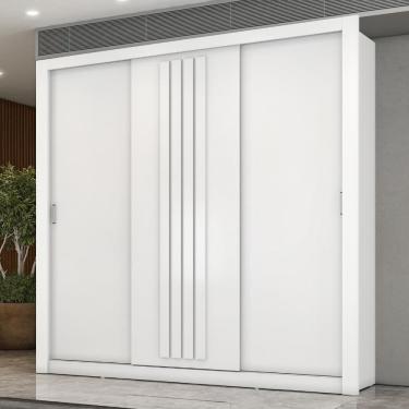 Imagem de Guarda Roupa Casal 3 Portas Doha Carraro Branco