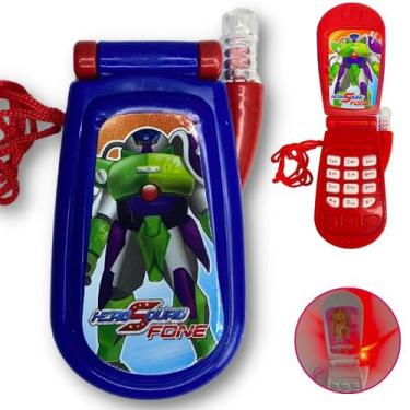 Imagem de Celular De Brinquedo Musical C/ Luz Botões Telefone Abre - Europio, Az