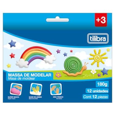 Imagem de Tilibra - Massa para Modelar Macia 180g 12 Cores Académie
