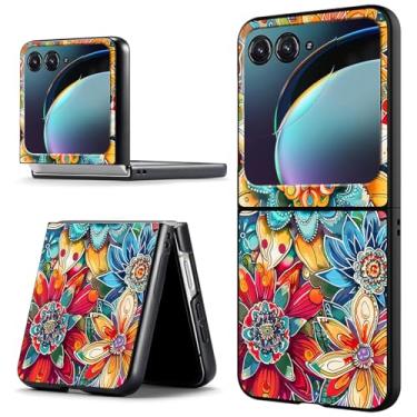 Imagem de ACWDMKH Capa para Motorola Moto Razr Plus 2024/50 Ultra - Capa protetora fina e rígida, antiarranhões, à prova de choque - flor colorida