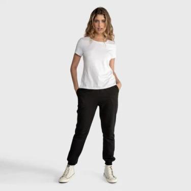 Imagem de Blusa Feminina Manga Curta Basicamente Ref. 123986, Branco, GG