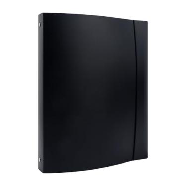 Imagem de BAOFALI Capa para fichário A4 com 4 argolas, transparente, PVC macio para notebook recarregável, com superfície fosca para armazenamento de carimbos e matrizes (preto