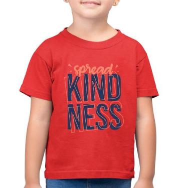 Imagem de Camiseta Algodão Infantil Spread Kindness - Foca na Moda, Vermelho, 6